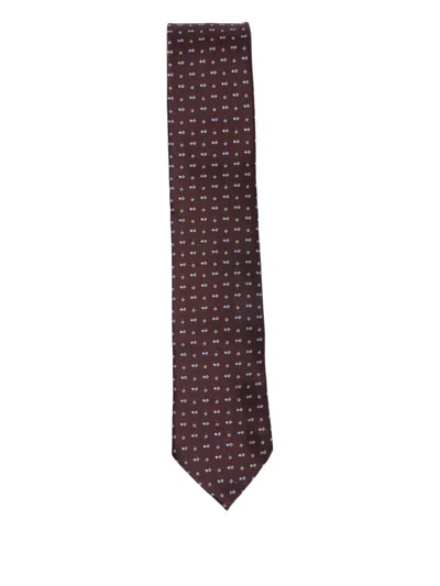 Zegna Silk Tie In Brown