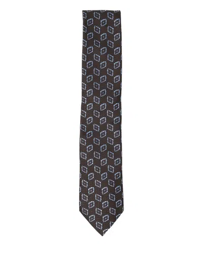 Zegna Silk Tie In Brown