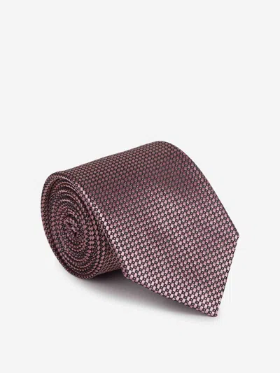 Zegna Silk Tie In Burgundy