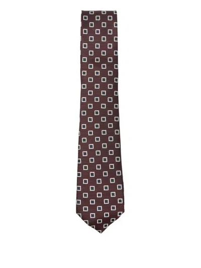 Zegna Silk Tie In Burgundy