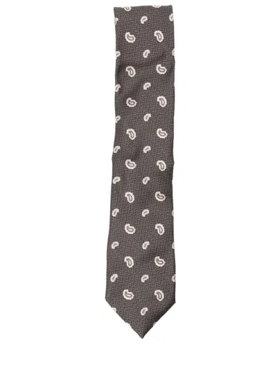 Zegna Silk Tie In Gray