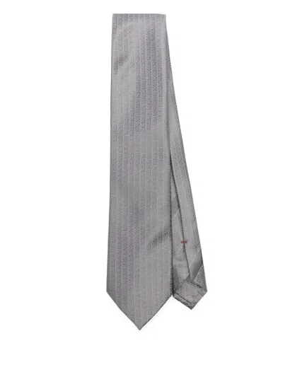 Zegna Silk Tie In Gray
