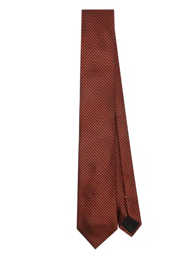 Zegna Silk Tie In Orange