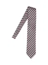 Zegna Striped Tie With Pointed Tip And Smooth Texture In Pink