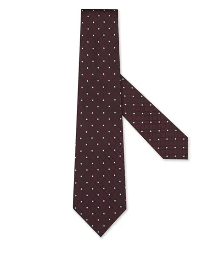 Zegna Silk Tie In Burgundy