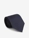 Zegna Pattern Jacquard Pointed-tip Tie In Blue