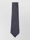 Zegna Silk Ties With Geometric Pattern And Standard Width In Blue