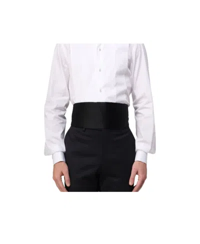 Zegna Silver Hardware Silk Belt In White