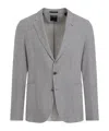 Zegna Linen And Silk Mulberry Blend Blazer Jacket In Argento Unito