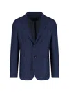 Zegna Single-breasted Blazer - Navy In Blue