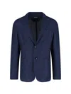 Zegna Single-breasted Blazer - Navy In Blue