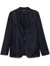 Zegna Single-breasted Blazer In Blue
