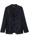 Zegna Single-breasted Blazer In Blue