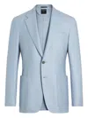 Zegna Single-breasted Blazer In Blue