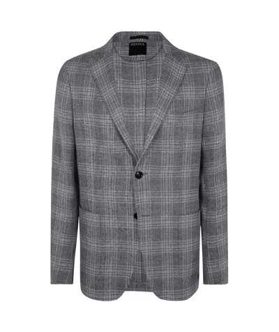 ZEGNA CHECK-PATTERN BLAZER