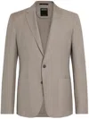 Zegna Single-breasted Blazer In Neutrals