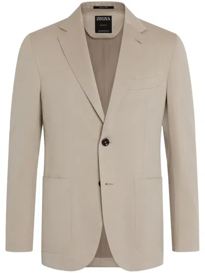 Zegna Single-breasted Blazer In Neutrals