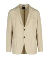 Zegna Single-breasted Blazer In Nude
