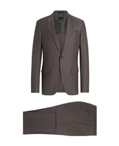 Zegna Single-breasted Button Two-piece Suit In Black