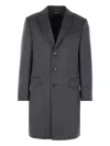 Zegna Single-breasted Buttoned Coat In Gray