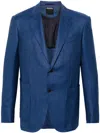 Zegna Single-breasted Cashmere-blend Blazer In Blue