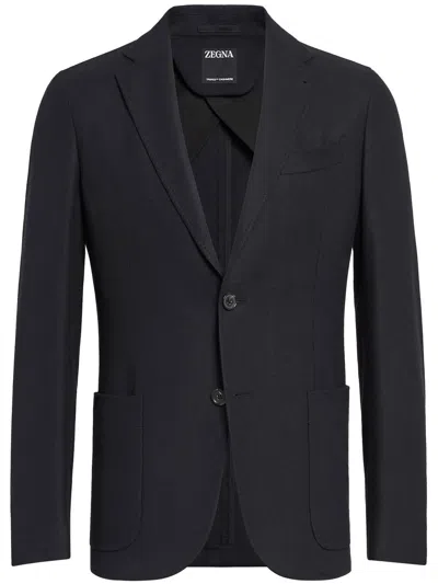 ZEGNA SINGLE-BREASTED CASHMERE-WOOL BLAZER