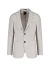 Zegna Single-breasted Check Blazer In Beige