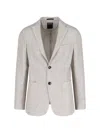Zegna Single-breasted Check Blazer In Beige