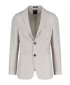 Zegna Single-breasted Check Blazer In White