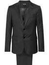 Zegna Single-breasted Checked Wool Suit In Grey