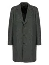 Zegna Cashmere Blend Longline Coat With Notched Lapels In Gray