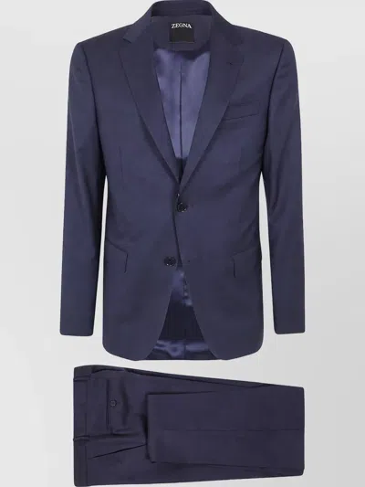 Zegna Single Breasted Coat In Purple