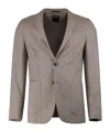 Zegna Single-breasted Notched-lapel Blazer In Gold