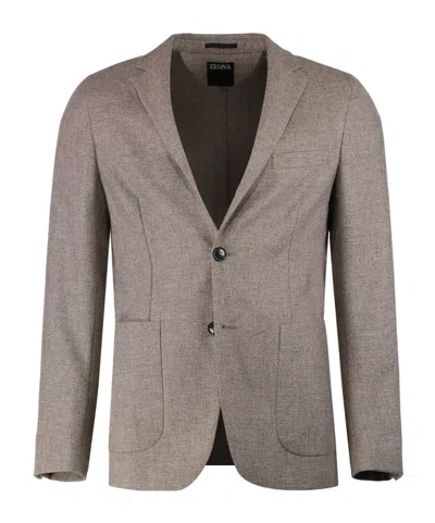 ZEGNA SINGLE-BREASTED NOTCHED-LAPEL BLAZER
