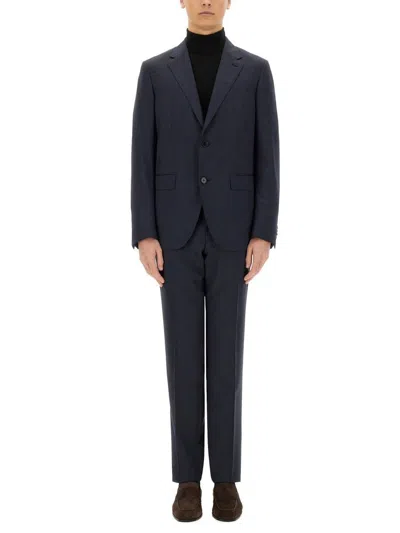 Zegna Single-breasted Tailored Dress In Blue