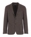Zegna Single-breasted Wool Blazer In Burgundy