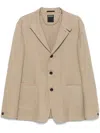 Zegna Flattened Collar Suit Jacket In Neutrals