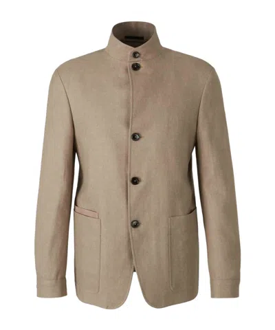 Zegna Single-breasted Jacket In Beige