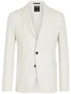 Zegna Single-breasted Linen Blazer In 白色