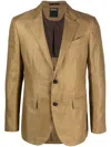 Zegna Single-breasted Linen Blazer In Green