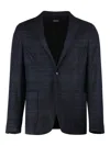 Zegna Single Breasted Double Button Jacket In Blue