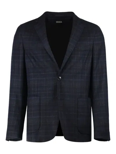 ZEGNA SINGLE-BREASTED NOTCHED-LAPEL BLAZER