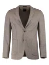 Zegna Single-breasted Notched-lapel Blazer In Brown