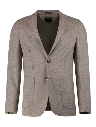 ZEGNA SINGLE-BREASTED NOTCHED-LAPEL BLAZER