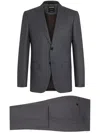 Zegna Grey And Light Blue Centoventimila Suit In Grey