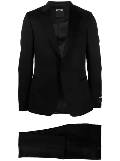Zegna Single-breasted Suit In Schwarz
