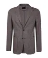 Zegna Wool Cotton And Cashmere Jacket Clothing In Brown