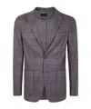 Zegna Wool Jacket With Notch Lapel And Pockets In Brown