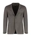 Zegna Single-breasted Jacket In Wool Blend In Gray