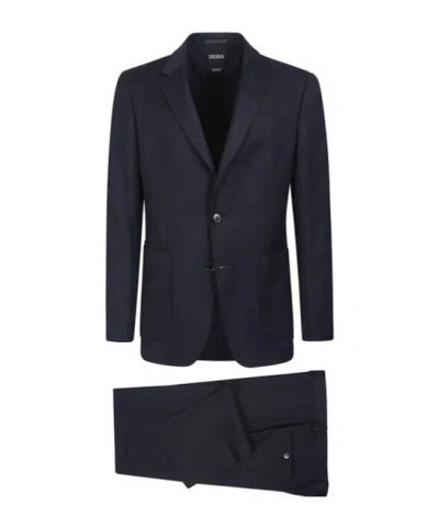 Zegna Single-breasted Tailored Suit In Black